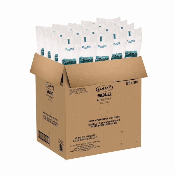 Thermoguard Insulated Paper Hot Cups, 16 oz, White Sustainable Forest Print, 600PK